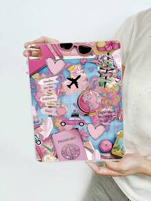 Cute Pink Travel Elements Shockproof Basic Pad Case 1pc Pink Travel Collage City Landmark Passport & Airplane Print Transparent Protective Case Integrating Passport & Globe City Landmark Travel Aesthetic Design Suitable For 10th Gen Suitable For Travelers Cute Style Lovers Birthday Anniversary Spring Gift - Clear - View 44