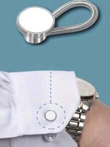 3pcs Men's Shirt Collar & Cuff Extender Clips, Elastic Shirt Button Extender Spring Clips For Men & Women - 3pcs Silver - View 3