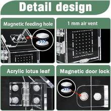 . 9 Inch*3.9 Inch*5.9 Inch Jumping Spider Enclosure Acrylic Habitat With Magnetic Doors Ventilation - Spider Cage Pet Tarantula, Mantis, Reptiles With Accessories - Transparent Color-7.9" ,W 3.9",H 5.9" - View 7
