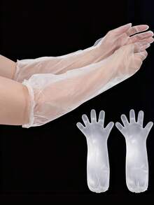 10/50pcs Long Sleeve Waterproof Gloves, Suitable For Household, Kitchen, Laundry, Cleaning - Multicolor - View 3