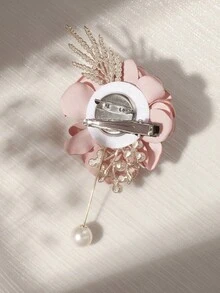1 chiếc ghim cài áo cao cấp bằng hợp kim kim loại, hình hoa hồng màu hồng, thích hợp để trang trí đám cưới, tiệc tùng, dạ hội, tiệc chiêu đãi. - Hồng - Xem 3