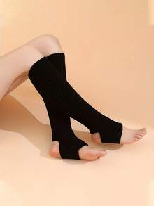 1 双 1980 年代女士罗纹长袜 - 1980 年代芭蕾舞和角色扮演鞋袜套装，可手洗 1980 年代主题服装和配饰。 - 黑色 - 查看 3