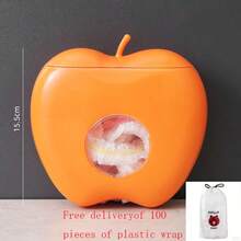 1pc Apple Shaped Cling Film Storage Box, Punch-free - Orange - View 13