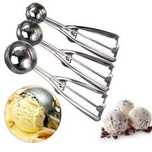 1pc Premium Stainless Steel Ice Cream Scoop - Perfect For Digging And Serving Ice Cream, Kitchen Tool - Silver - View 2