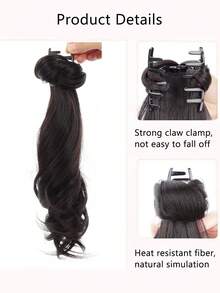 Ponytail Hair Claw Clip, Natural Messy Bun Hairstyle Hairpiece Hair Accessories Elegant Hair Clip,Synthetic Ponytail - Multicolor - View 4