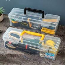 1 pieza Caja de herramientas multiusos, caja de almacenamiento de herramientas de mano transparente con llaves, tornillos y organizador de piezas - A - Ver 4