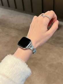 1 条女士镀金蝴蝶表带，兼容 38/40/41/42/44/45/46/49 毫米表盘，兼容 Ultra/SE10/9/8/7/6/5/4/3/2/1 型号。 - 藍色 - 查看 2