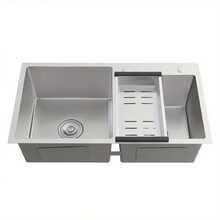kangten Double Bowl Stainless Steel Drop-In Kitchen Sink 30"X17" Undermount Kitchen Sink Basin Sink 2.5mm - Silver - View 4