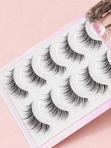 10/7/5 Pairs Natural C-Curl Fluffy Soft Dramatic 3D Faux Mink Eyelashes, Messy Multi-Layered Short Thick False Eyelashes Extension Set, Wholesale Fake Lashes Cosmetics For Wedding Party Daily Work Meeting, Natural Looking Comfortable Wear With Handmade Curled Ends - Natural Lashes - View 6
