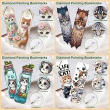 3pcs Diamond Painting Bookmarks, Cat Series Pattern, Acrylic Material With Embedded Round Crystal Gems, Suitable For Back To School, Book Marking, All Holiday Gifts - View 4