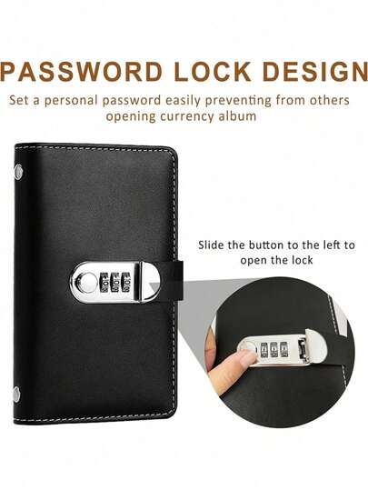 Password Cash Deposit , Cash Storage Bag, Large Capacity New Deposit Folder, Ledger