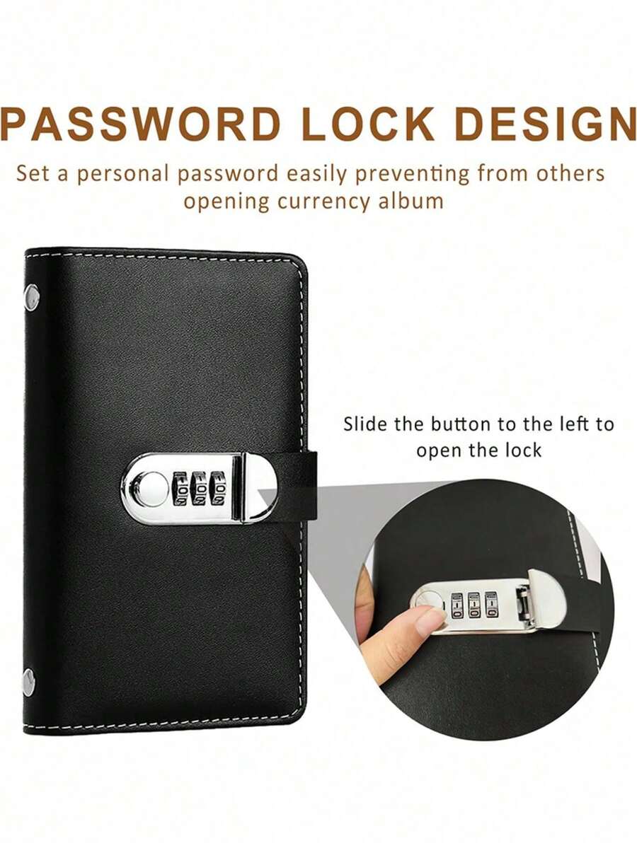 Password Cash Storage Bag, Large Capacity New Deposit Document Folder, Ledger - Multicolor - View 1
