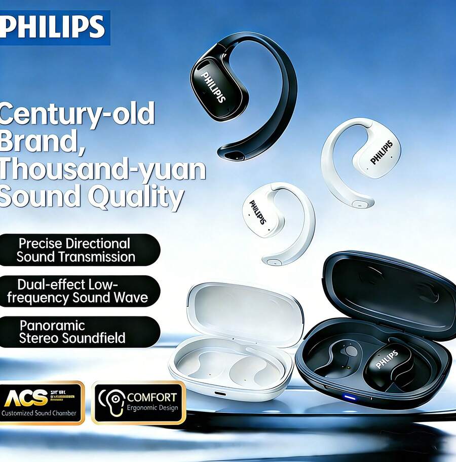 PHILIPS TAT2708 無線藍牙耳機 輕量化配戴 高畫質通話 50 小時長續航力 IPX5 防水 Type-C 快充 - 查看 1