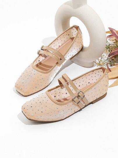 Giày búp bê đế mềm, màu trơn, thanh lịch, phù hợp cho đi làm, phong cách preppy, dự tiệc, hoạt động ngoài trời, phong cách Trung Quốc, Lolita, phong cách Trung Quốc mới, phong cách phương Tây, phong cách đường phố, đám cưới phương Tây, đám cưới Trung Quốc, giày bệt mũi vuông khoét lỗ, quai đôi thoải mái, thích hợp cho văn phòng, đám cưới, tiệc tùng, mùa xuân/hè.