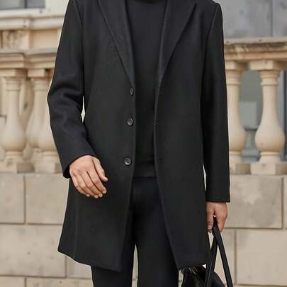The "Claude Selection" New Trench Coat Features A Single-Breasted Design With A Lapel, Perfect For Men'S Business Casual Wear In Autumn And Winter