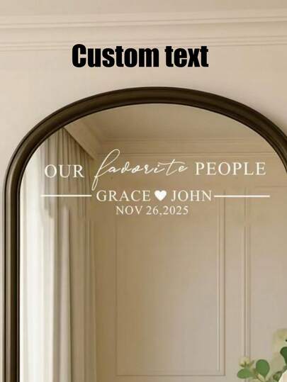 1pc Customized Name And Date, Our Beloved, Wedding Ceremony Welcome Sign Sticker, Personalized Reception Greeting, Car Decal, Door Decor, Suitable For Welcoming Ceremony, Anniversary