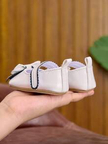 Infant Girl Shoes Suitable For 0-1 Year Old, Princess Style Anti-Slip Casual Walking Shoes - White - View 4