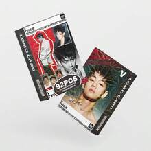 92张V字金泰亨照片卡贴纸，双面LOMO卡，庆祝礼品卡，粉丝应援照片贴纸LOMO卡（60张LOMO卡+32张贴纸），盒装收藏卡/贺卡/书签，主题LOMO卡贴纸套装，粉丝必备收藏品 - 彩色 - 查看 4