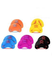 2pcs Swimming Training Paddles - Swim Finger Paddles Can Improve Propulsion Efficiency, Increase Strength And Technique - Suitable For Beginner Swimmers, Unisex - Multicolor - View 2