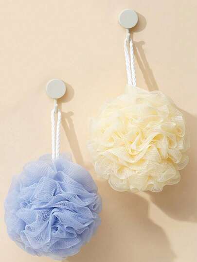 10个/5个/3个/1个优质柔软沐浴花球，耐用泡泡浴海绵，男女通用，大号沐浴球，可用于沐浴、去角质、清洁和按摩肌肤（颜色随机）