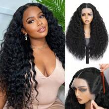 28Inch 13x6 HD Lace Front Sythetic Wig ,Heat Resistant Fiber Long Deep Wave Lace Wig -Synthetic Glueless Lace Front Wig For Daily Party Use - Multicolor - View 15