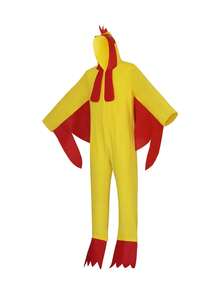 1pc Halloween Rooster Costume, Plush Doll Outfit, Cosplay Chicken Mascot Suit - Yellow - View 10