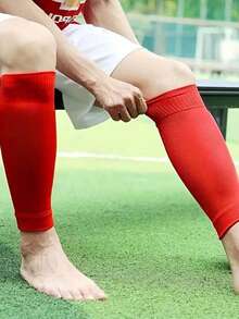 1/2/5双装 男士运动足球护腿套 - 黑與白 - 查看 2