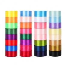 25 Yards 1-1/2 Inch Single-Sided Satin Ribbon, Ideal For Gift Wrapping, Wedding Decor, Handmade Bows, Bouquet Packaging, Etc. - Multicolor - View 6