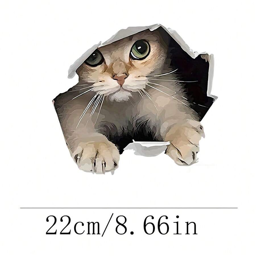 1/2/3pcs 3D Cat Heat Transfer Stickers, Cute Polyester Iron-On Decals, Suitable For DIY T-Shirts, Jeans, Backpacks, Washable Sewing And Crafts - L+S - View 1