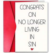 1张精美婚礼贺卡，祝贺结婚贺卡，送给家人的婚礼贺卡，莎草纸婚礼贺卡，趣味婚礼贺卡，送给挚友的婚礼贺卡，婚礼庆祝贺卡，最佳婚礼礼品卡 - 均碼 - 查看 7