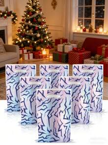 KPOP DemonHuntersReusable Gift Bags 10-Pack, Blue Purple Lightning Crack Gradient Waterproof Polypropylene Bags, Music Theme Party Supplies For Birthdays, Festivals & Picnics - Multicolor - View 3