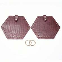 2pcs Crocodile Texture Weaving Bag Accessories Set, Handmade Adjustable Bag Strap Hardware, Side Fixing Metal Fittings Set, Suitable For Woven Bags, Straw Bags, Rattan Bags, Bucket Bags And More - Multicolor - View 15