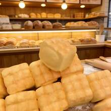 柔软Q弹面包造型挤压玩具，立方体慢回弹减压玩具，儿童成人皆宜的解压玩具，创意小礼物 - 黃色 - 查看 1