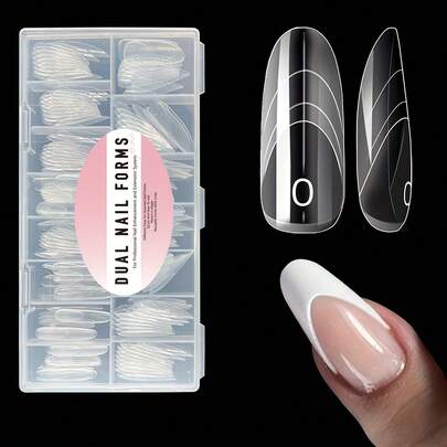 150pcs Transparent Oval Nail Extension Tips, For Nail Extension, Nail Art Tools, Elegant Nail Design, Smooth Surface, Durable, Suitable For Nail Overlay, Artificial Nails, Nail Salon Operators, Beauty Professionals. Suitable For Nail Art Enthusiasts In Nail Salons And Nail Spas To Use When Making And Wearing Fake Nails And Nail Stickers. It Can Quickly Create Summer-Style Nail Art.