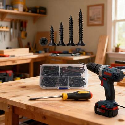 自攻木螺钉套装，十字槽平头自攻螺钉，碳钢自攻螺钉混合套装