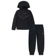 Nike Tech Fleece Full-Zip Set Kid Grey-86M880-042 | Everyday Versatile, Comfortable Fit - 黑色 - 查看 1