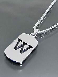 简约时尚百搭26个英文字母项链，男女皆宜，适合情侣、约会、日常佩戴 - 彩色 - 查看 28