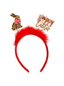 1pc Leopard Print Rabbit & Chick Egg Cartoon Party Cute ABS Plastic Easter Headband - Multicolor - View 6