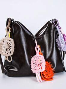 1 件装迷你便携蓬松造型风形空心梳高颜值美发梳解结梳 - 彩色 - 查看 3