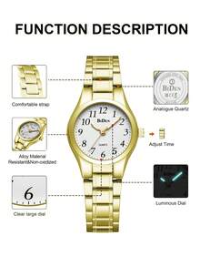 BIDEN 1 件装女士防水手表，易读数字表盘，不锈钢表带，女士石英表 - 常規款 - 查看 7