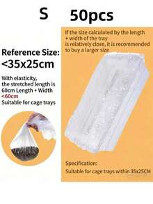 50pcs Disposable Plastic Lining Sheets, Suitable For Pet/Toilet Pads, Bird/Rabbit Cages, Cat Litter Bags, Dog Pee Pads And Cleaning Mats - White - View 8