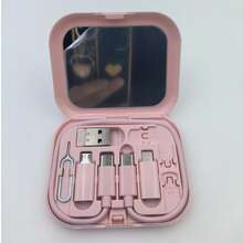 FCV 多功能USB充电线适配器套装，包含镜子、USB-C转Lightning适配器、USB-A和Type-C转Micro/Type-C/Lightning转换器、数据传输器、读卡器、取卡针、手机支架 - 彩色 - 查看 18