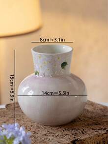 手绘3D立体花卉陶瓷花瓶装饰，奢华艺术农舍风格花瓶，高端美式风格客厅、餐桌、玄关摆件 - 多色 - 查看 9
