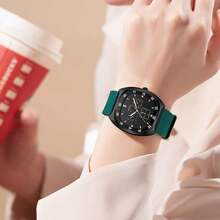 BIDEN 1件装 时尚方形女士手表 休闲硅胶表带石英表 女孩手表 优雅精致 - 常規款 - 查看 8