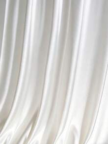 1pc White Satin Fabric, Faux Silk Smooth Texture, Wedding Party Ceremony Backdrop Cloth, DIY Handmade Garment Fabric - White - View 3