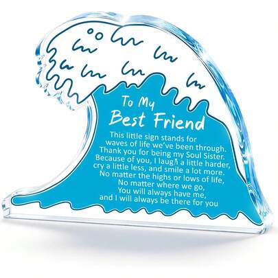 لوحة أكريليك ذات معنى للصديق المقرب - لوحة ديكور مكتب موجة المحيط، هدية عيد ميلاد عاطفية للصديق المقرب في العمل