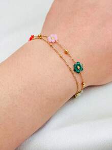 雏菊花手链项链脚链耳环套装,适合女性春夏季服装 - 花朵系列 - 查看 5