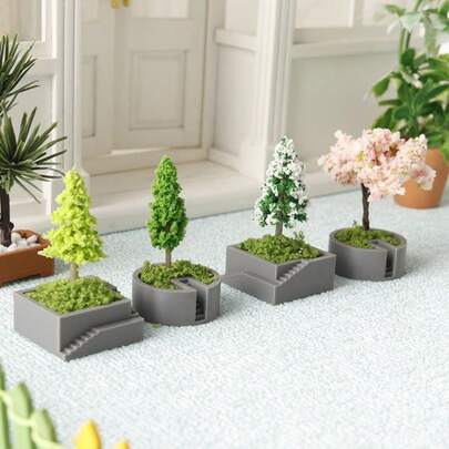 1pc Miniature Plant Model, Potted Plant, 1/12 Dollhouse Decor Accessory, Christmas Tree, Cherry Blossom Tree, Pine Tree Dollhouse, Micro Landscape Decor, Miniature Plant Model, Dollhouse Decoration