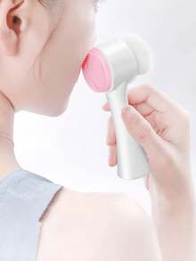 硅胶深层清洁刷，手动洗脸刷，触感柔软，温和去除油脂和黑头，按摩清洁不刺激皮肤。 - 彩色 - 查看 3