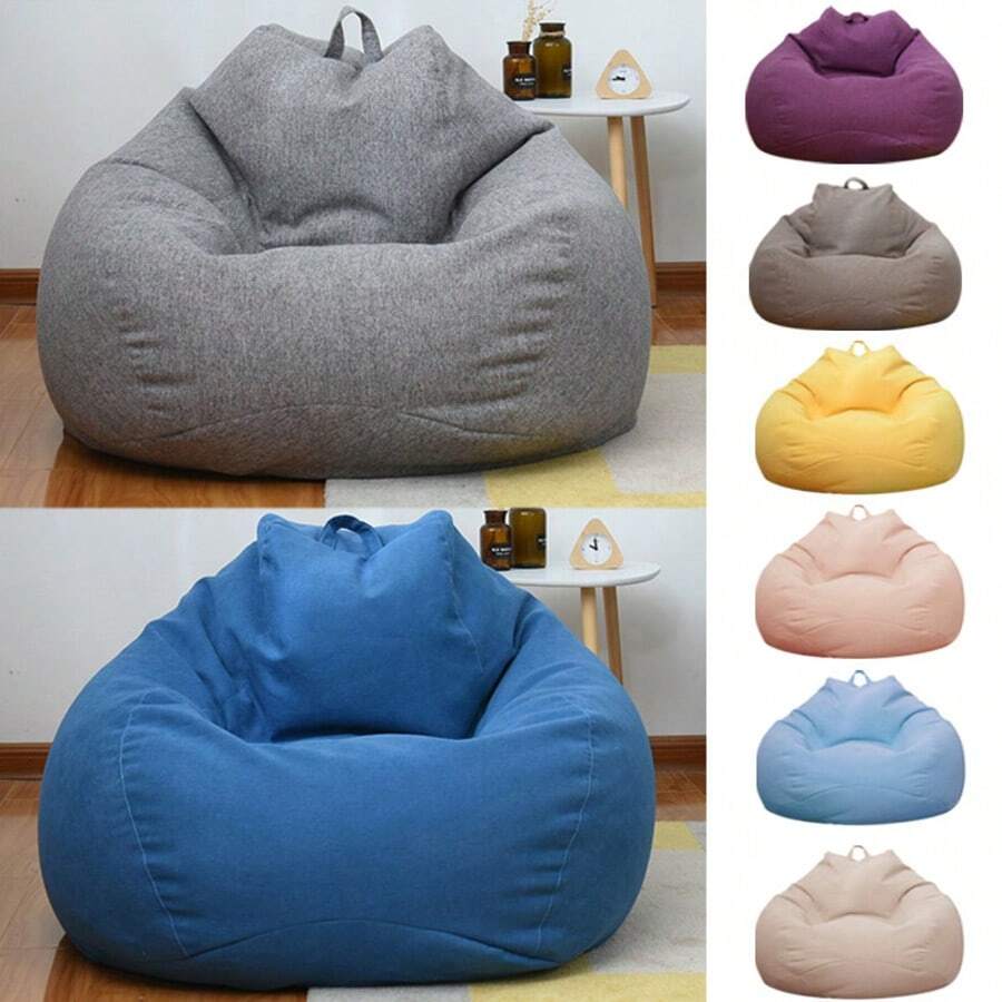 Oversized 51.18*43.31in Bean Bag Cover No Filler Home Essentials Indoor Outdoor,Chair Covers,Couch Cover,Room Acesories,Sofa Covers,Room Deocr ,Dorm,Bean Bag Chair,Bean Bag - 查看 1